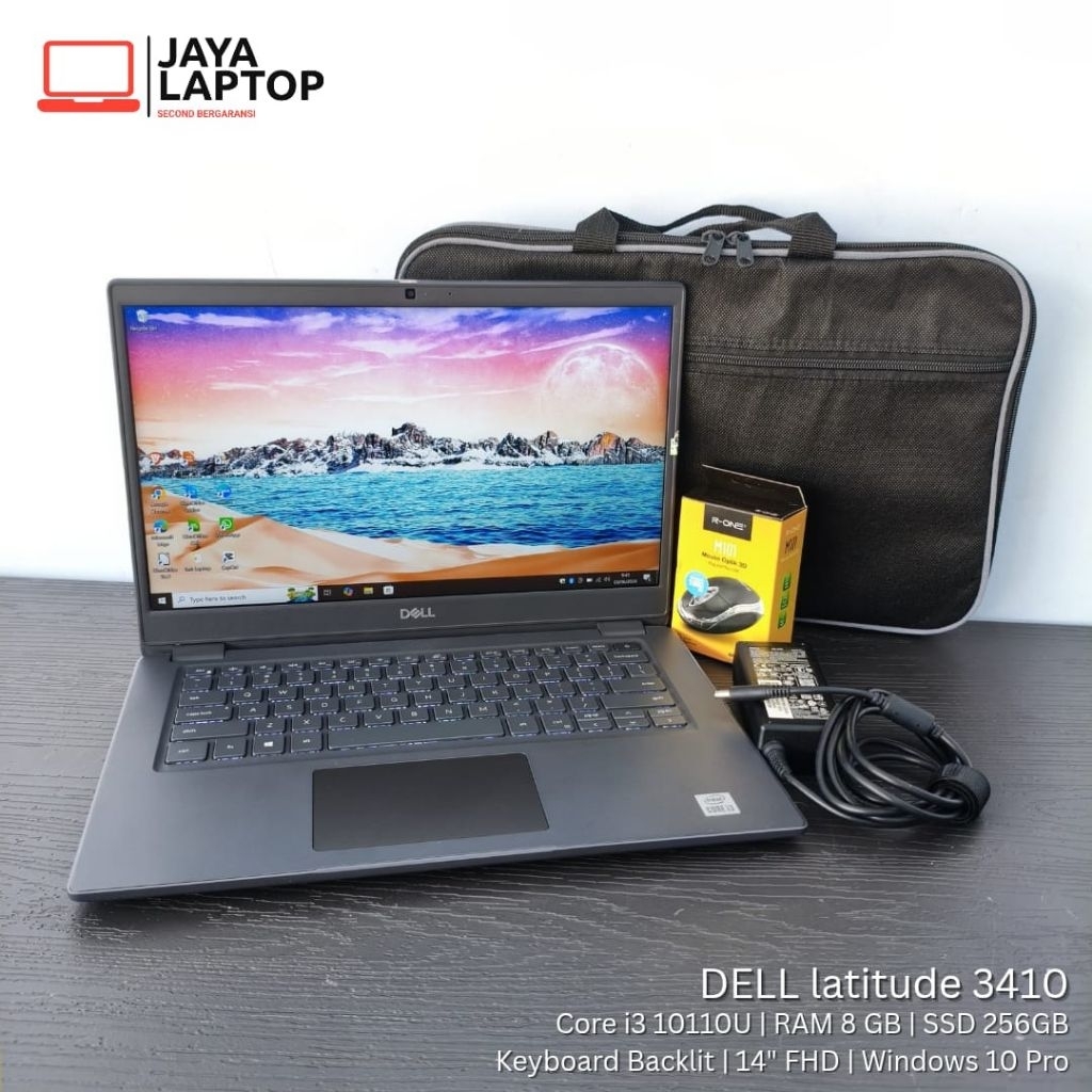 Dell Latitude 3410 Core i3 Gen 10 RAM 8GB SSD 256GB 14 inch FHD Laptop Second Bekas Murah