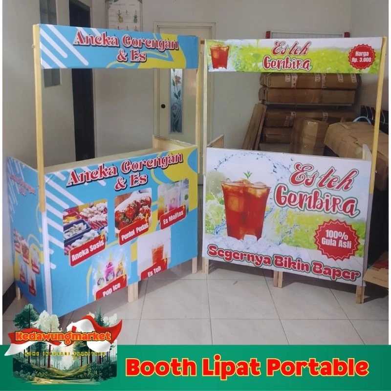 booth portable booth lipat booth bongkar pasang Meja Jualan Portable Booth Makanan Minuman Minimalis