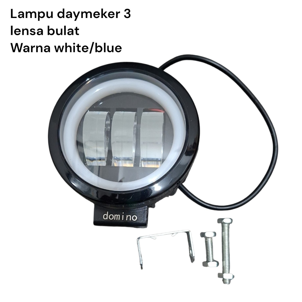 LAMPU TEMBAK SOROT DAYMAKER 3 MATA BULAT LED LAMPU SOROT SENJA LED UNIVERSAL MOTOR MOBIL