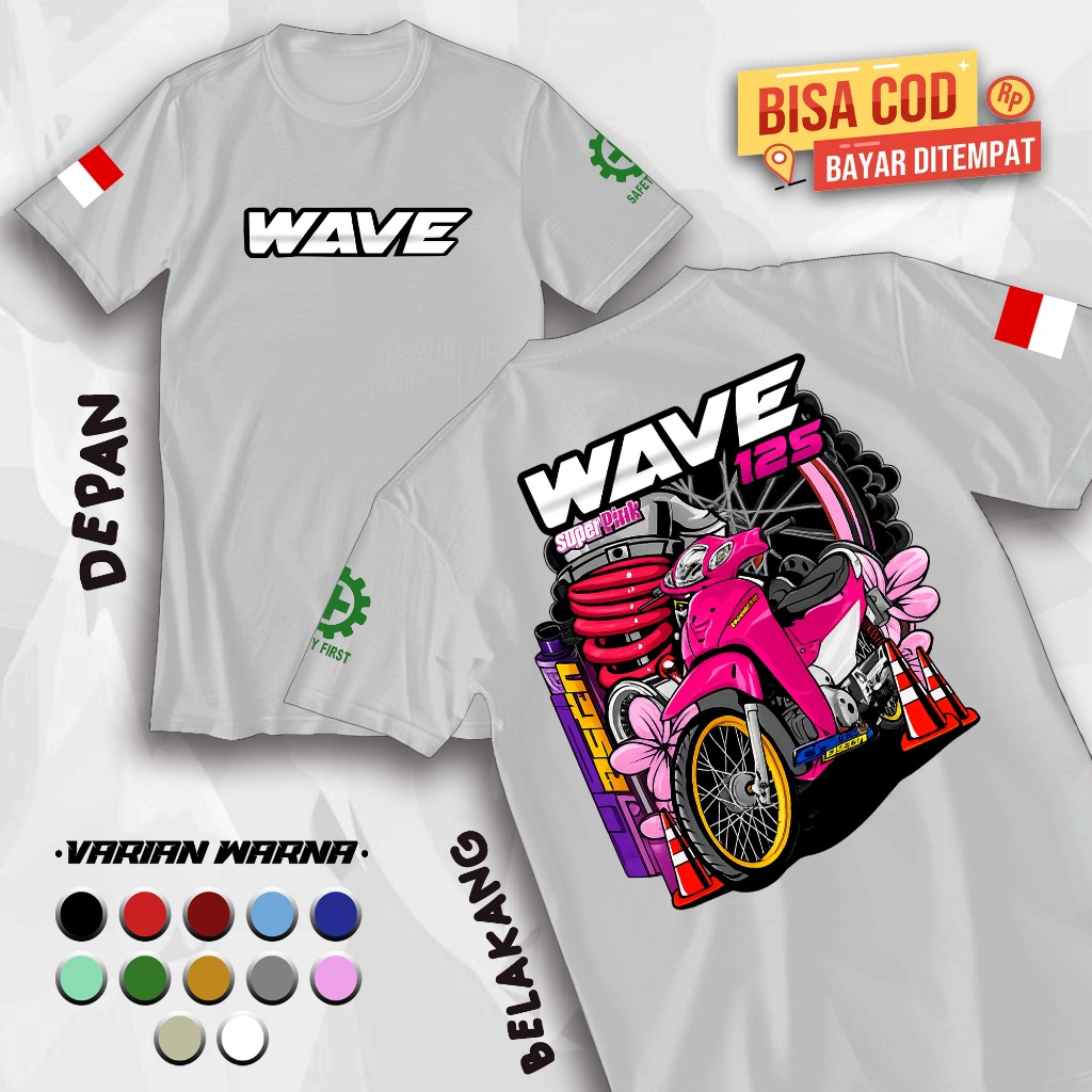 SEVENDAY Baju Kaos Racing Wave Super Pink 125 T-Shirt Balap Terbaru KTG 48