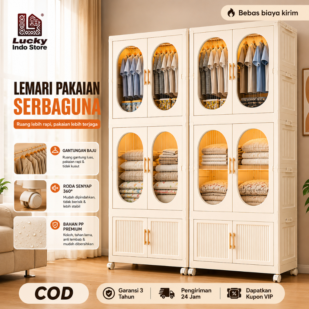 Besar Lemari Pakaian Plastik Gantung Lemari Plastik Susun Lemari Baju Plastik Lipat ada roda