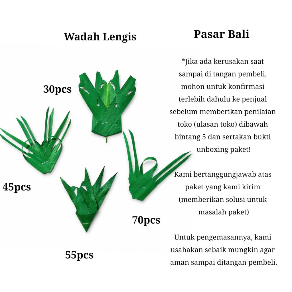 Wadah Lengis Busung Ibung Pasar Bali | Jejaitan / Sampian Bali | Banten