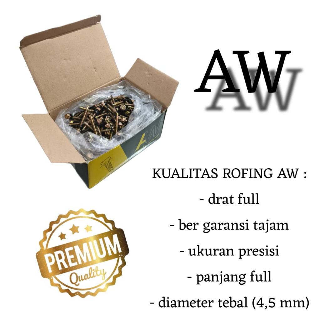 Slazybloom Rofing #12 X 50 (Panjang 5 Cm) / Baut Atap Rofing 5 Cm (Isi 350 Pcs) - Harga Per Dus