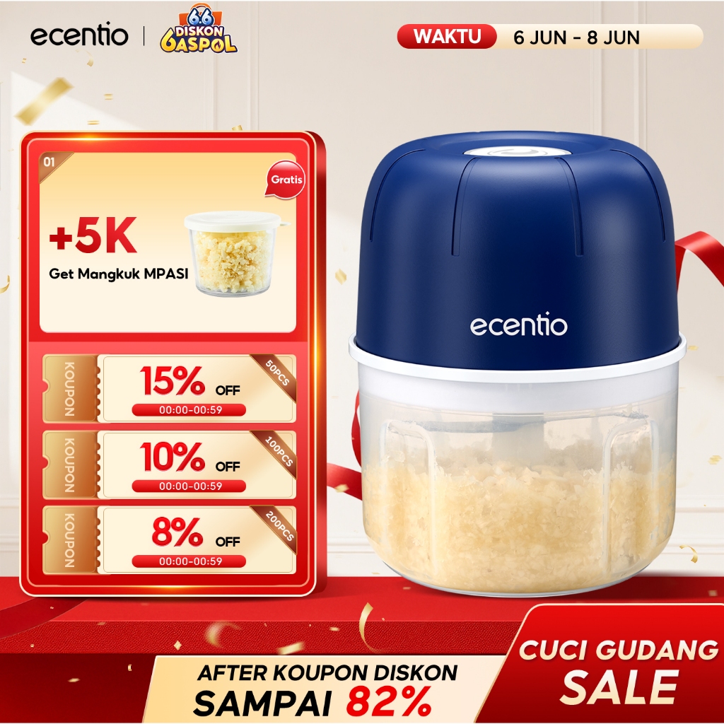 ecentio chopper mini blender chopper coper daging dan bumbu blender bumbu dapur blender portable 250