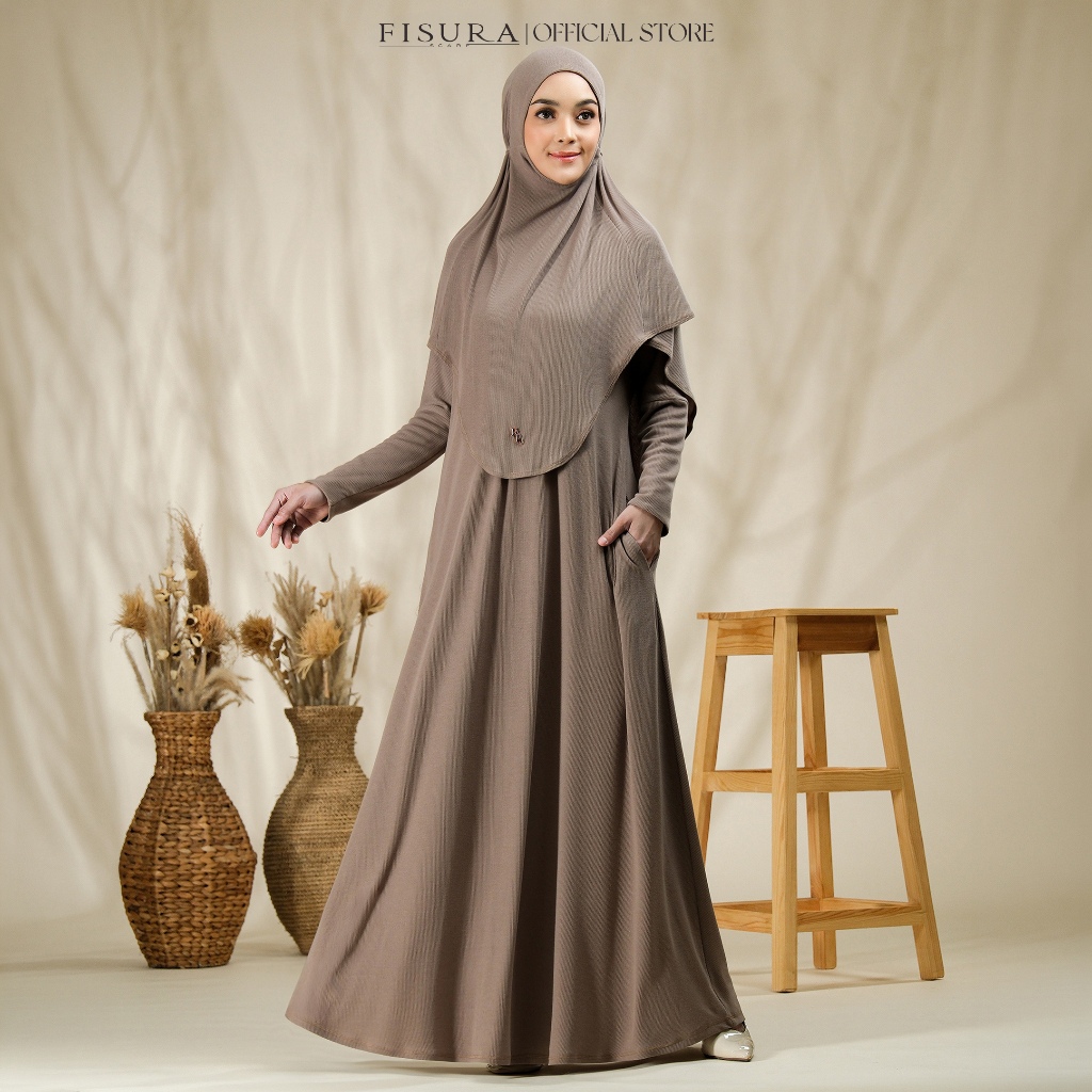 Fisura Scarf - Abaya Nayra Gamis Wanita Anti Kusut Adem Busui Friendly