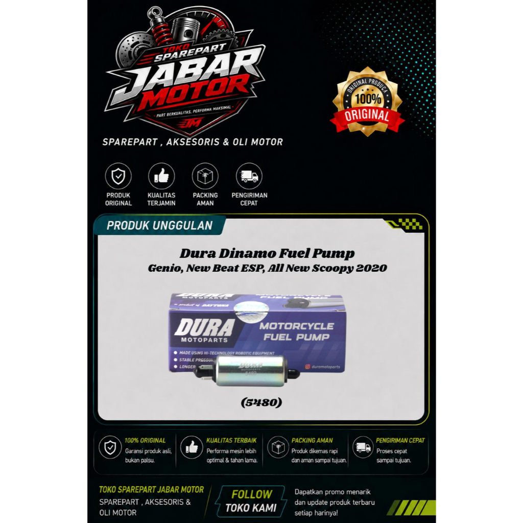 DURA ROTAK DINAMO FUEL PUMP K0J GENIO NEW BEAT ESP ALL NEW SCOOPY 2020 UP ROTAK DURA DAYTONA ORIGINA