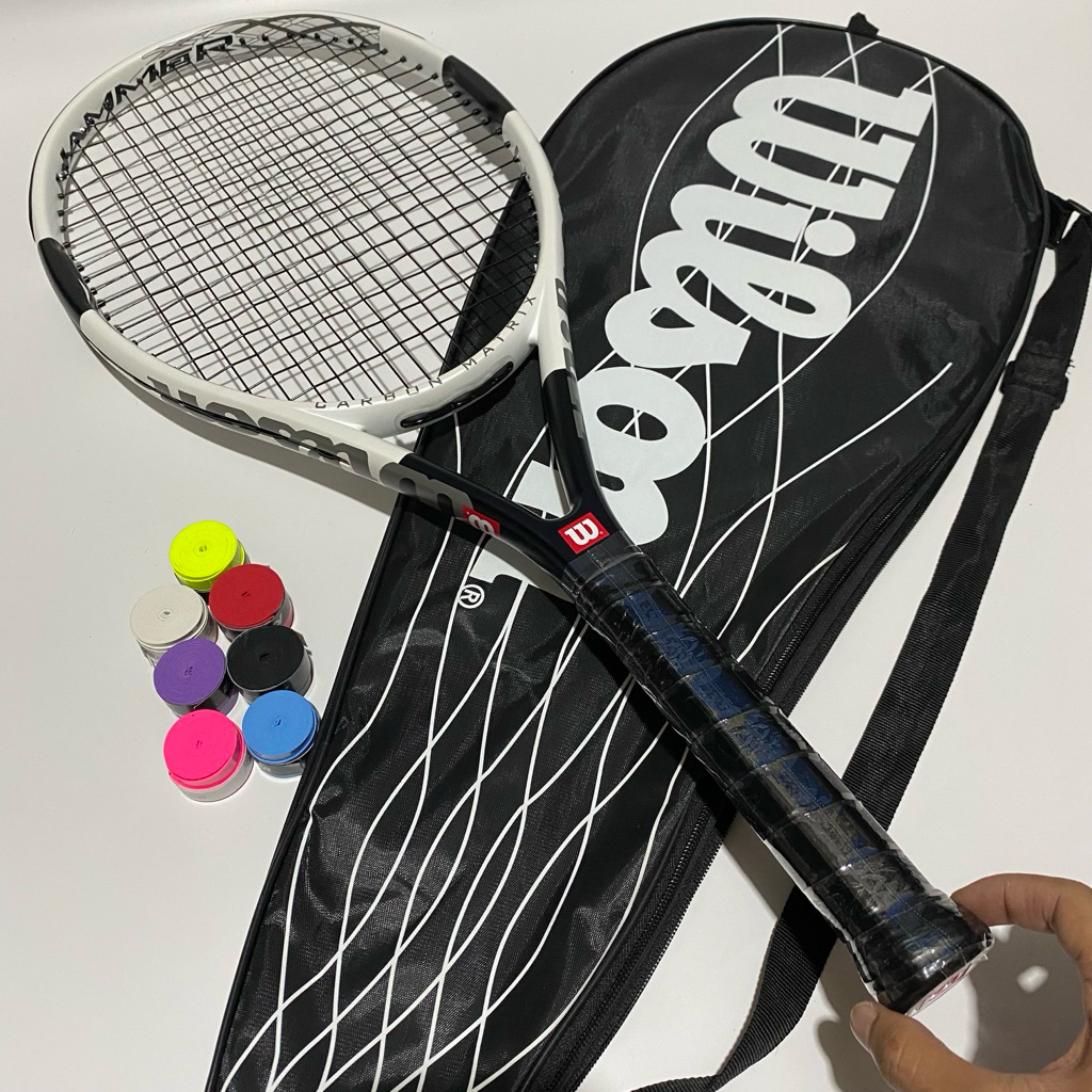 raket tenis wilson hammer 6 carbon matrix ringan premium quality siap pakai