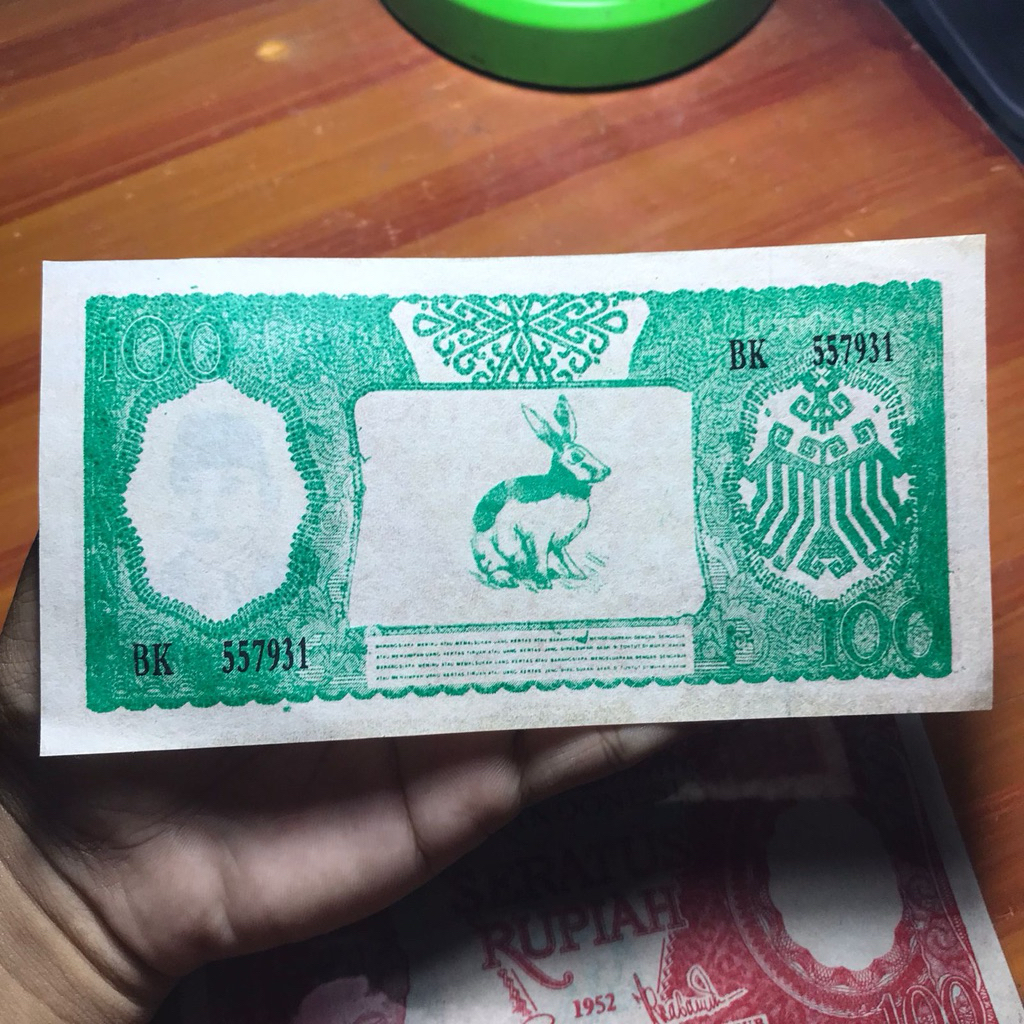 Uang 100 Rupiah Bung Karno Seri Ganjil dan Cantik Tahun 1952 langka 2 Warna
