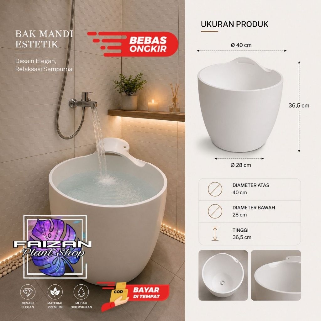 ember bak mandi estetik free gayung tersedia hitam dan putih