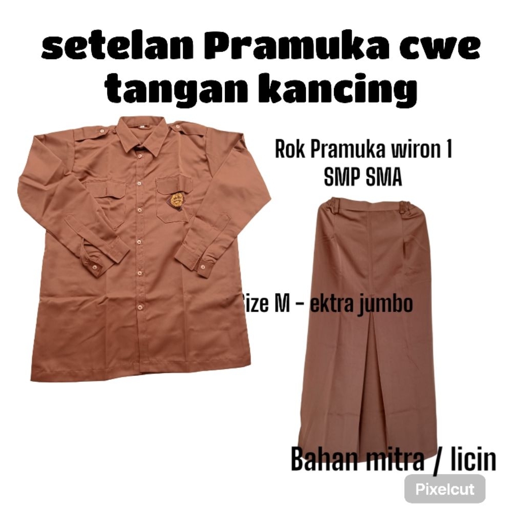 [ PREMIUM ] seragam Pramuka SMP / setelan Pramuka SMP / kemeja Pramuka model tali / kemeja Pramuka S