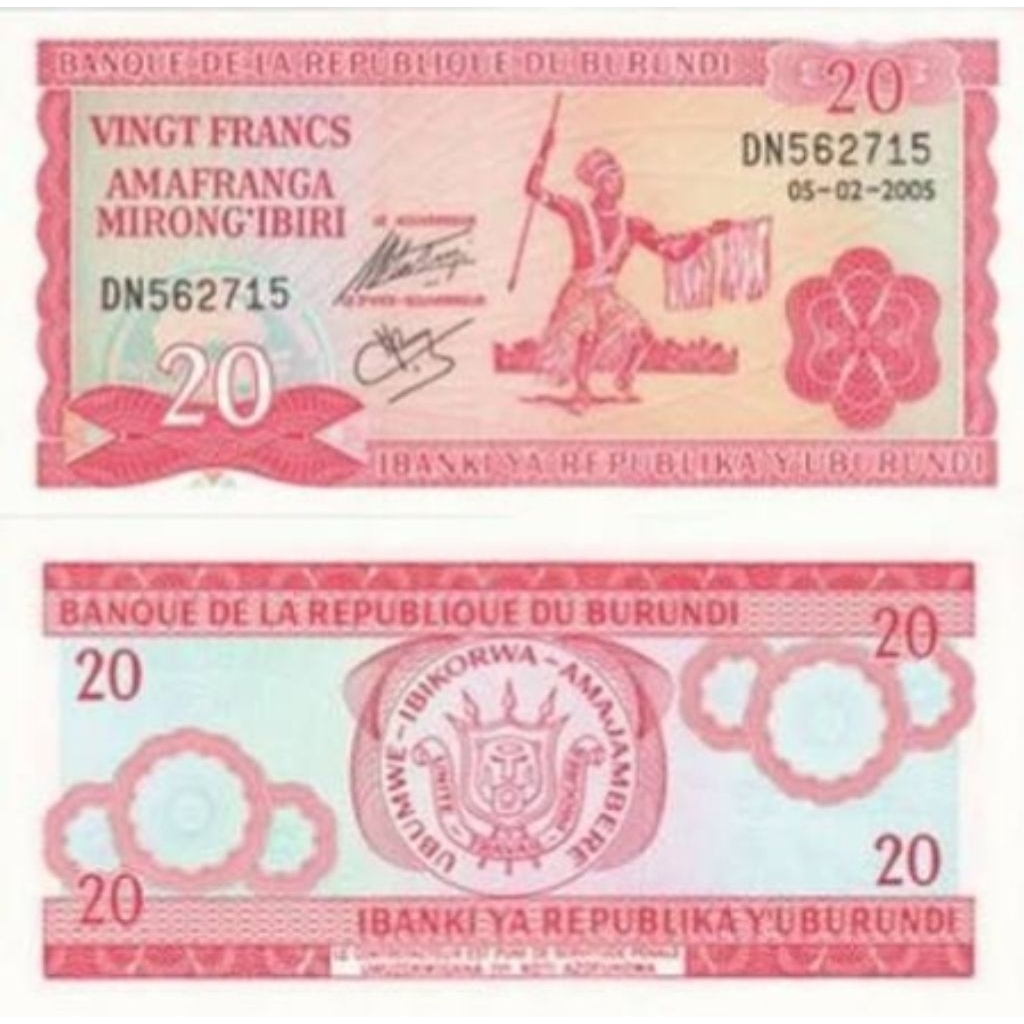 Uang Kuno Burundi UNC 20franc langka untuk Numismatik dan Mahar