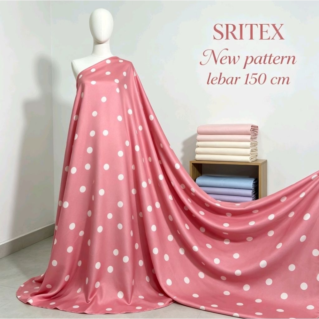 kain satin motif - kain satin silk premium - kain satin motif polka - kain satin silk premium