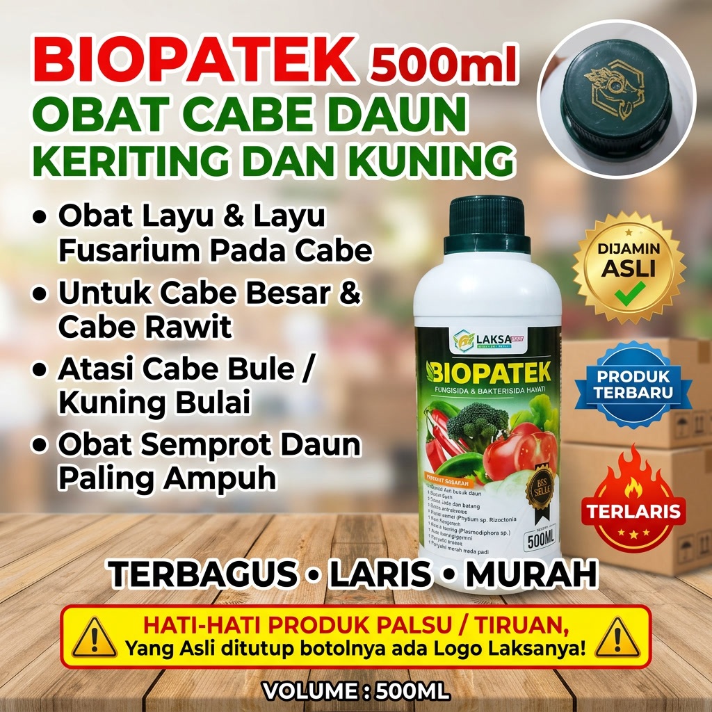 BIOPATEK 500ml Obat Cabe Daun Keriting Dan Kuning Untuk Cabe Besar - Obat Layu Obat Cabe Layupusariu