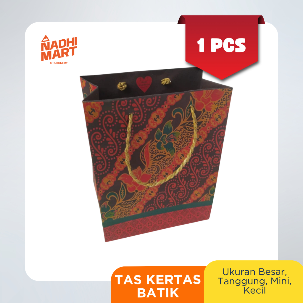 TAS KERTAS BATIK / TAS KERTAS PAPER BAG / TAS KERTAS BATIK MINI, TANGGUNG DAN BESAR