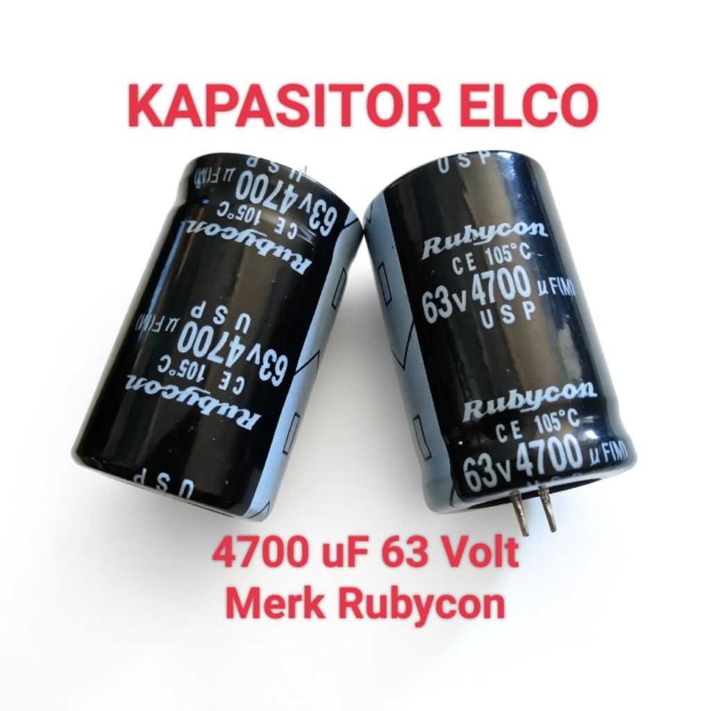 KAPASITOR ELKO ELCO 4700UF 63V 4700 UF 63 VOLT RUBYCON