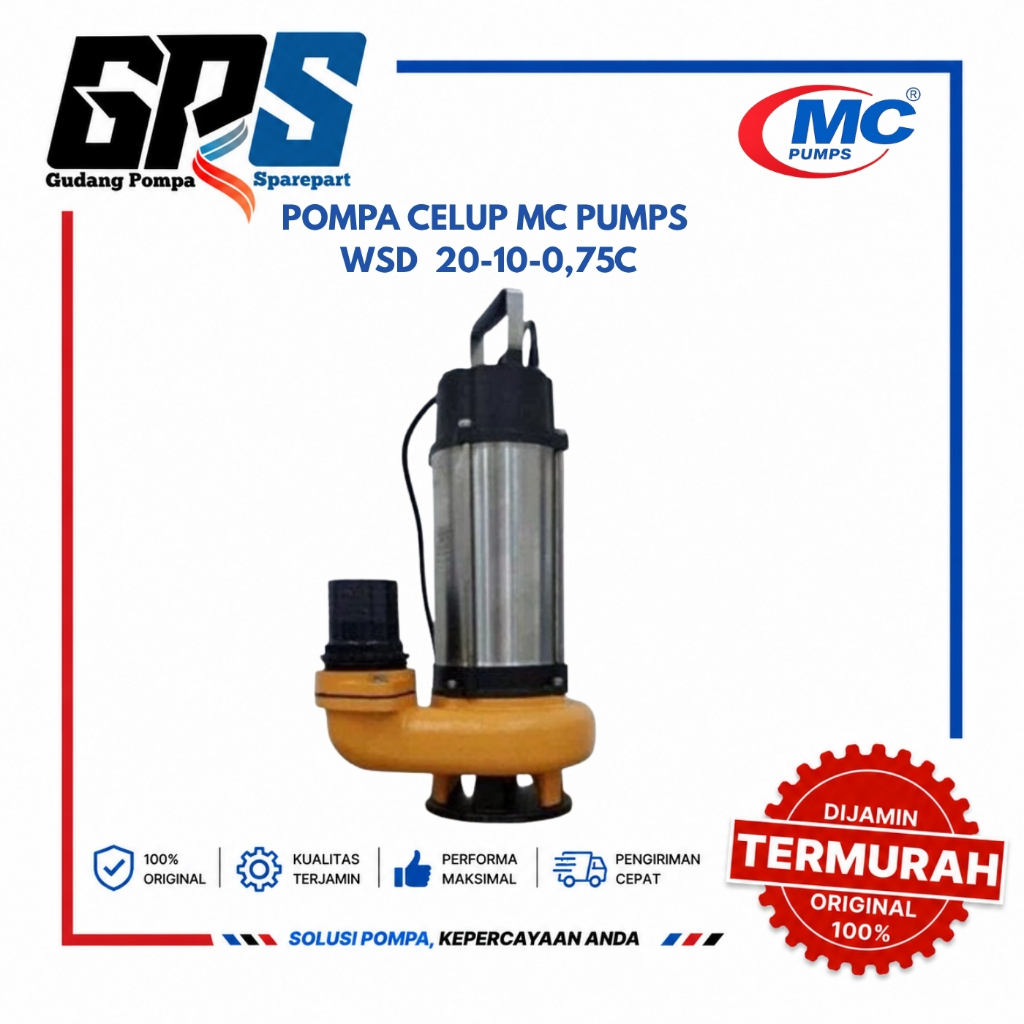 [POMPA CELUP] MC PUMPS WSD 20-10-0,75C untuk air bersih/kotor