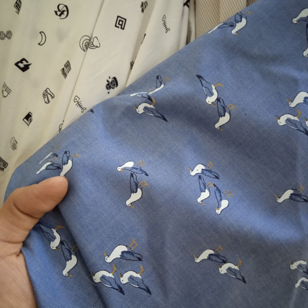 BAHAN KAIN SOFT DENIM IMPORT BURUNG