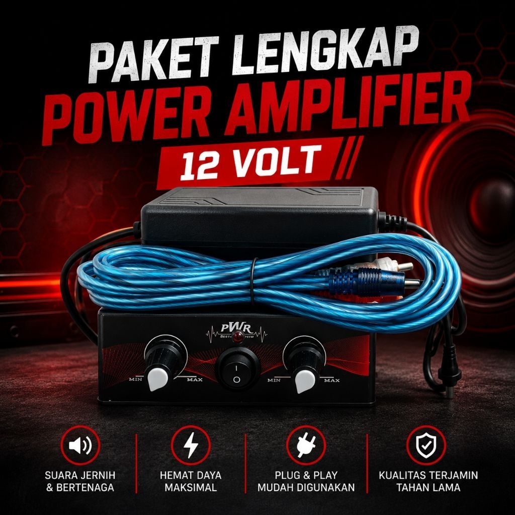 Amplifier Mini 12 Volt Murah bisa pakai aki dan adaptor