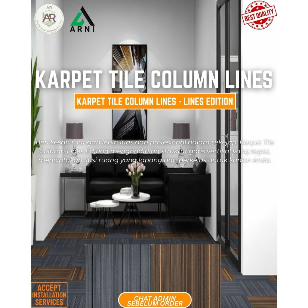 Karpet Tile Column Lines - Lines Edition | Karpet Tile Kantor | Motif Garis