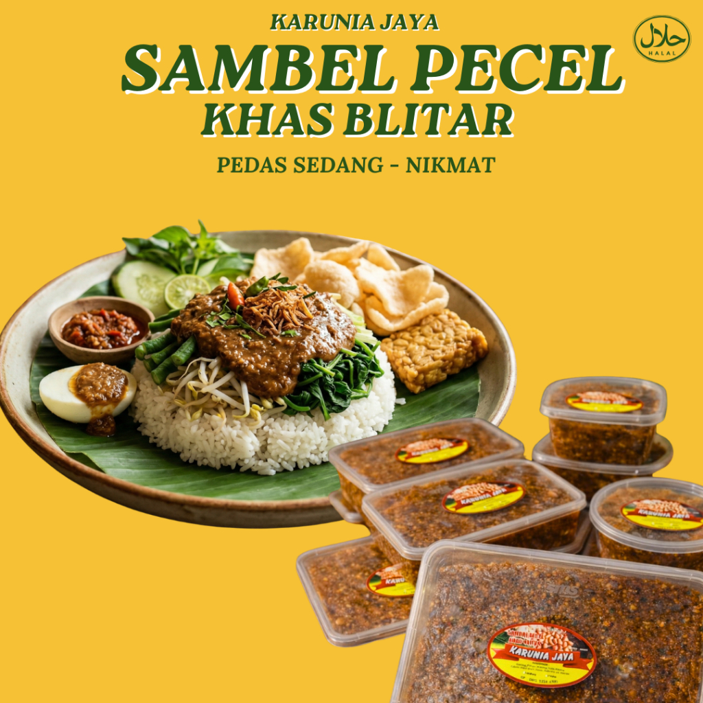 Sambel Pecel Khas Blitar - Bumbu Pecel 1kg, Sambel Kacang Sangrai, Rasa Pedas Sedang, Bumbu Pecel In