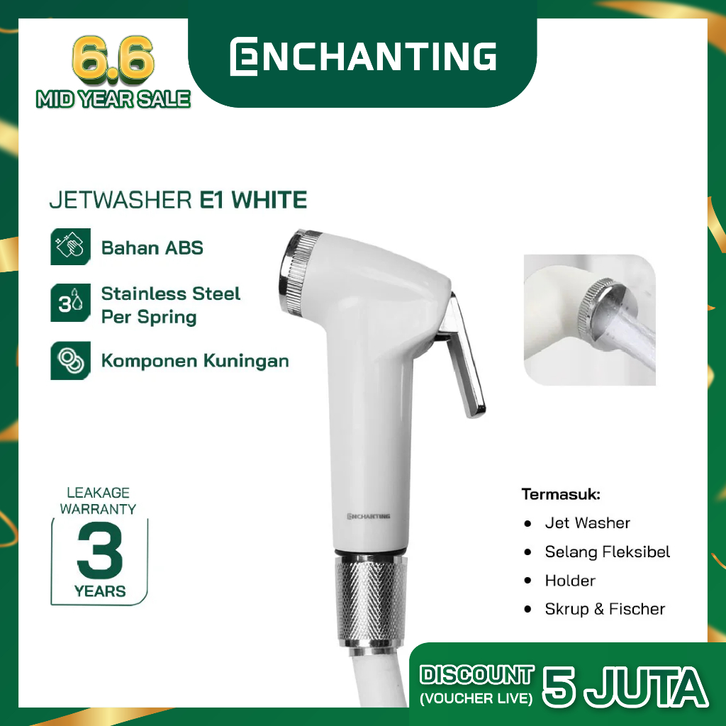 Jet Washer Closet / Toilet Europe Enchanting E1 Series White