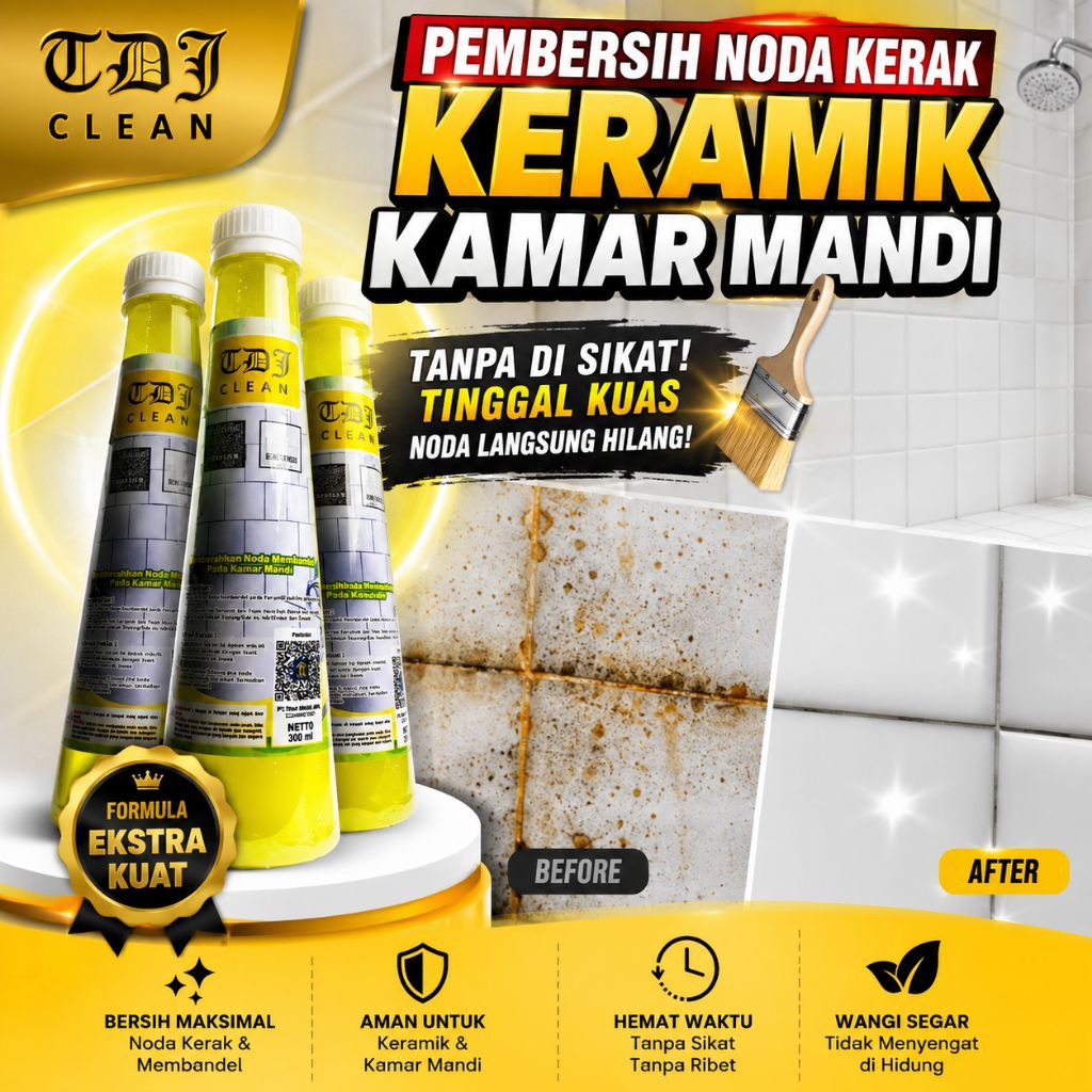 Pembersih Kerak Kamar Mandi TDJ CleanTanpa Sikat, Tinggal Kuas
