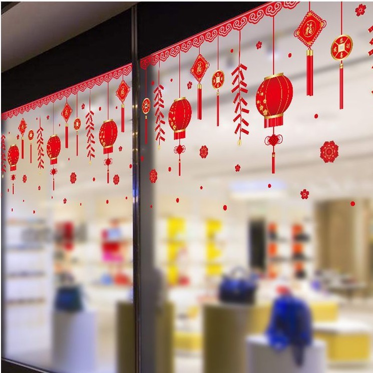 Wall Sticker Imlek Stiker Dinding Lampion Dekorasi Imlek Chinese New Year