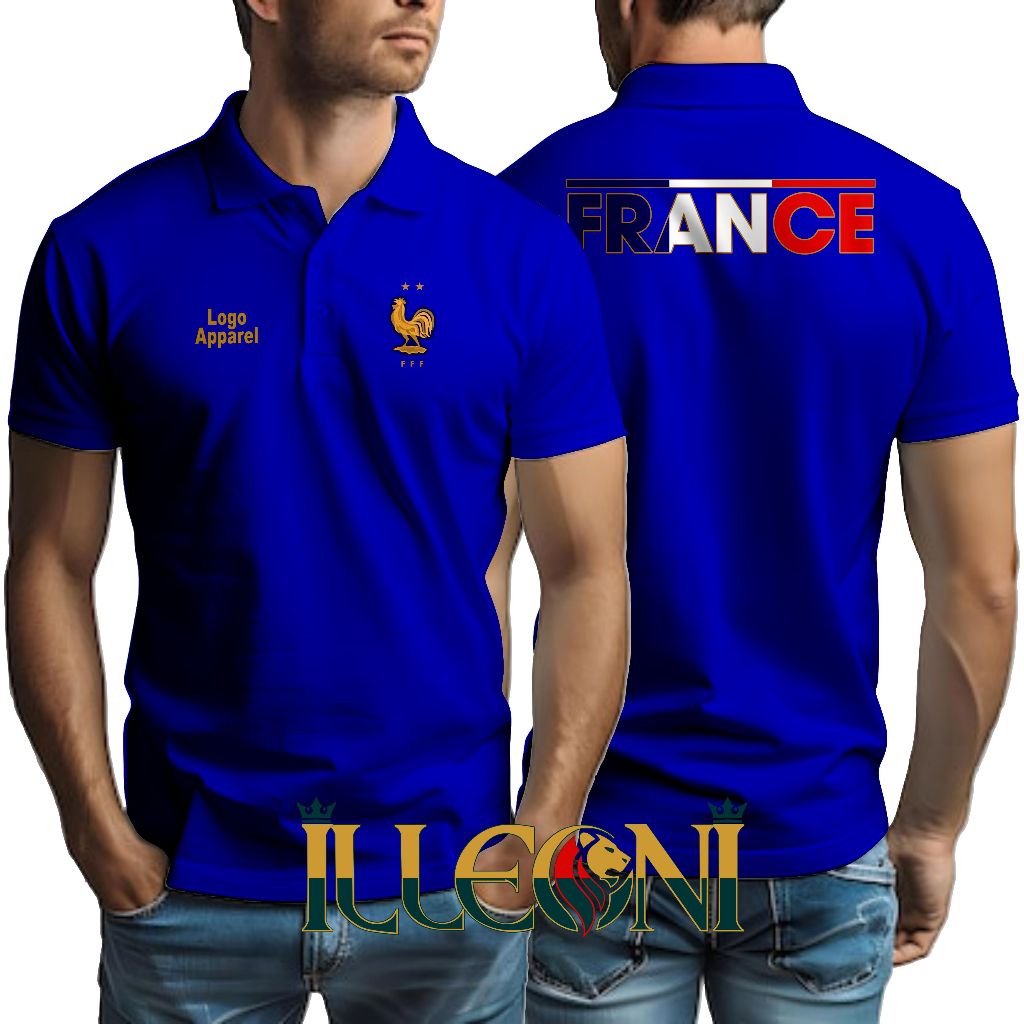 Kaos POLO Timnas Prancis / POLOShirt Prancis Kaos Kerah Baju Pria Wanita Santai Keren