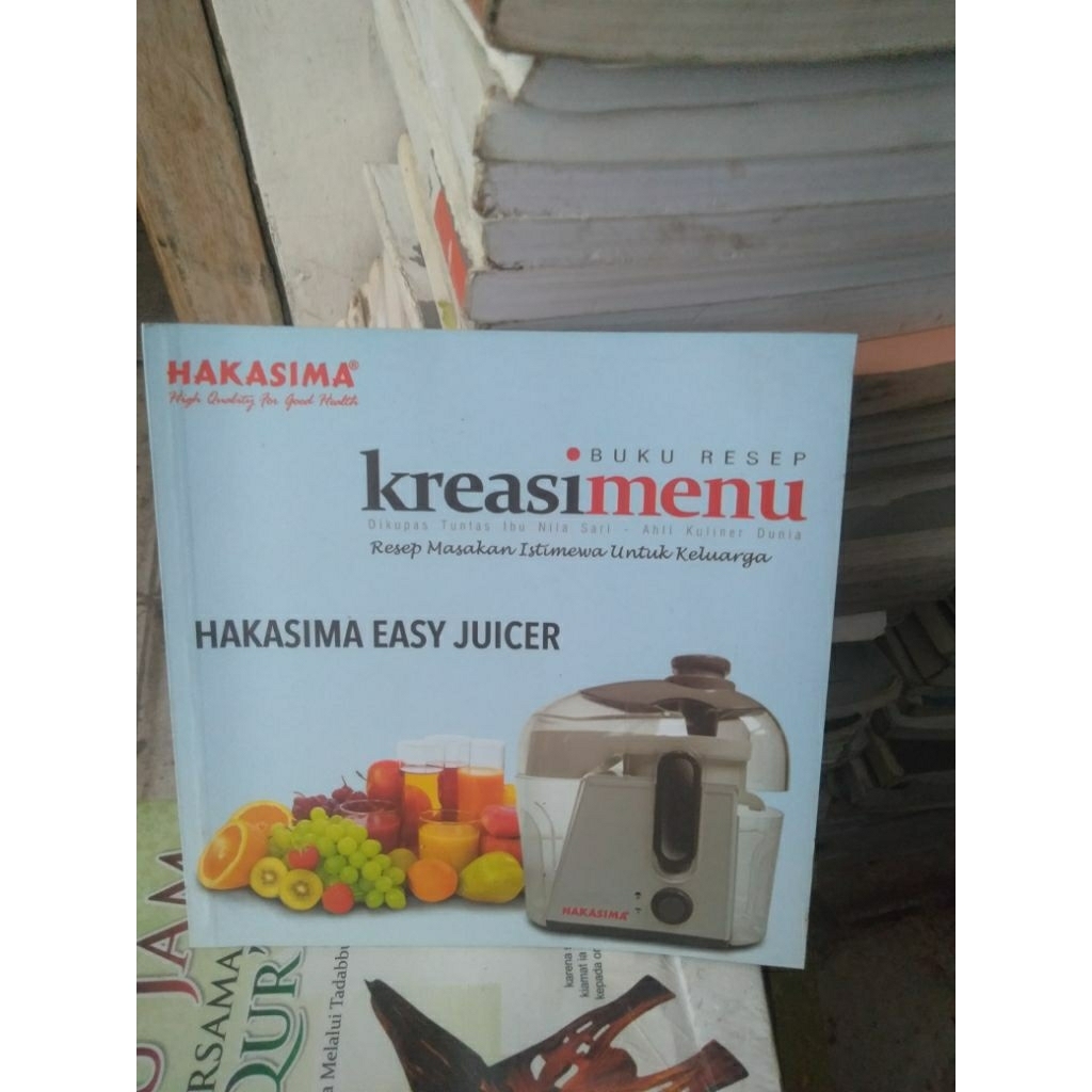 buku Resep masakan Kreasi menu Hakasima Easy Juicer