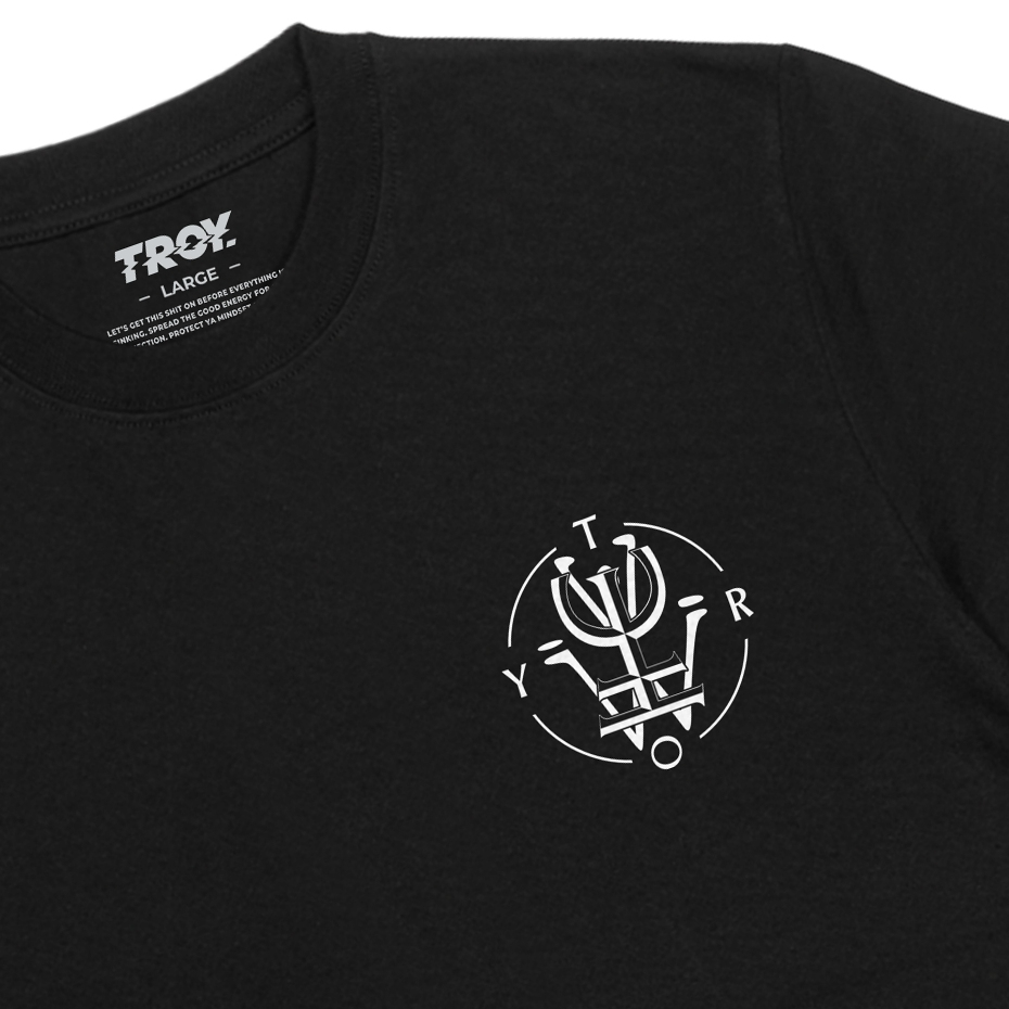TROY COMPANY Kaos Pria Lengan Pendek Hitam - Spell Tshirt Black MTD 3630