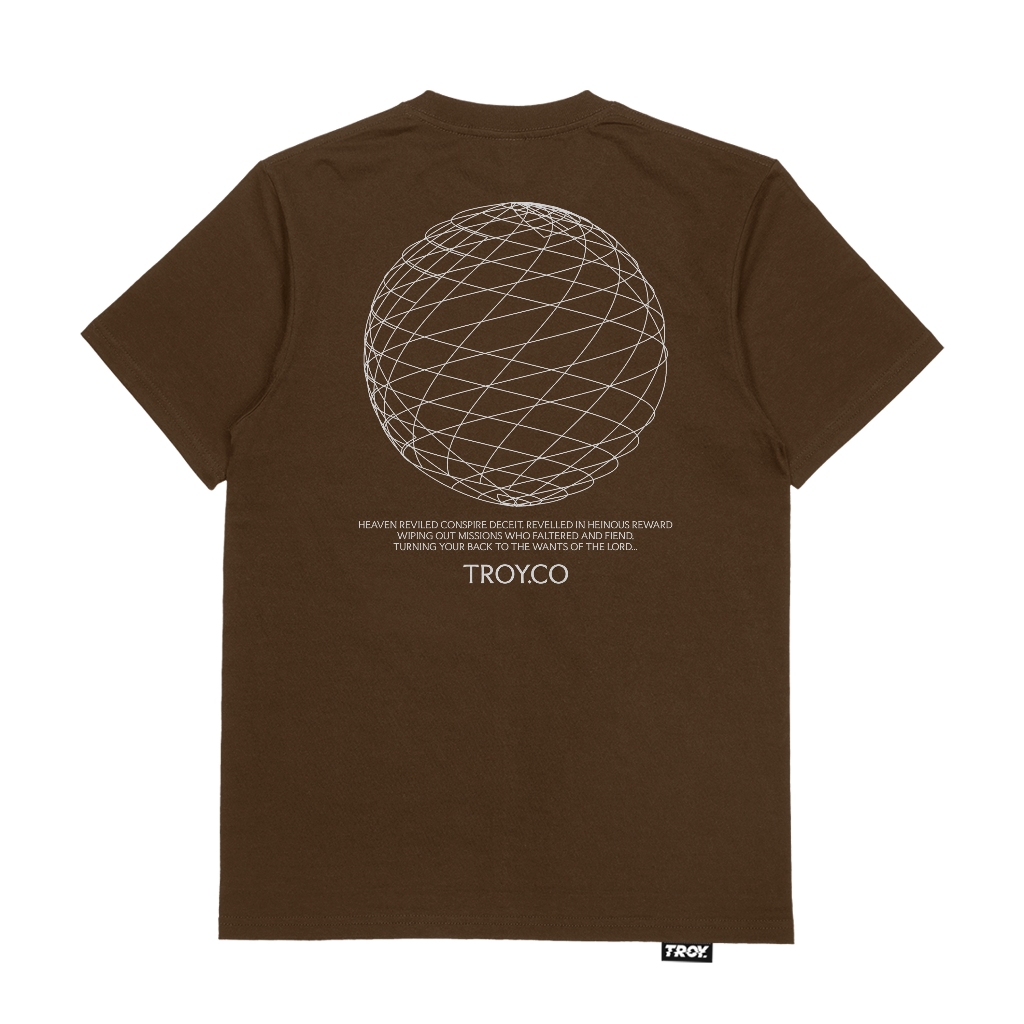 TROY COMPANY Kaos Pria Lengan Pendek Coklat Toffee - Circle Circular Tshirt Toffee MTD 3632