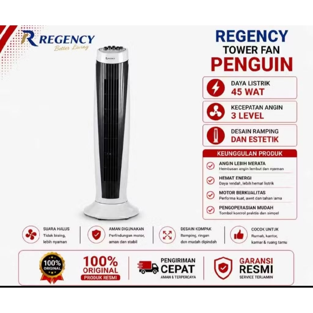 Regency Kipas Tower Fan Penguin