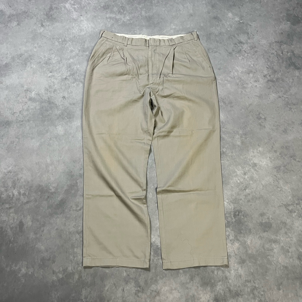 2000s Yves Saint Laurent Pleated Trousers – Classic Designer | Celana Kantor Branded | Celana Baggy