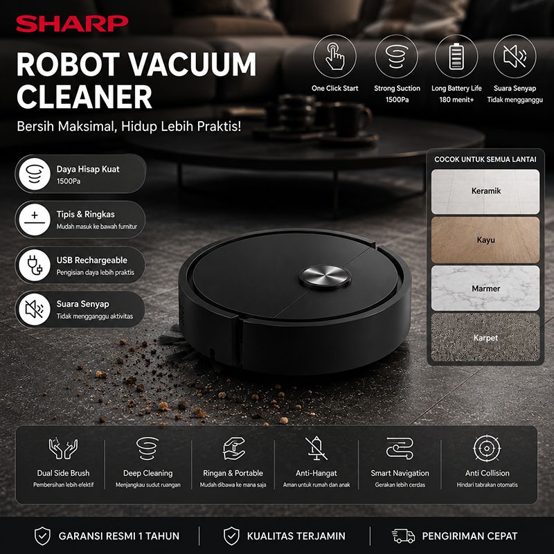 Robot penyapu cerdas mengepel mesin tiga-dalam-satu mesin penyapu otomatis malas rumah tangga senyap