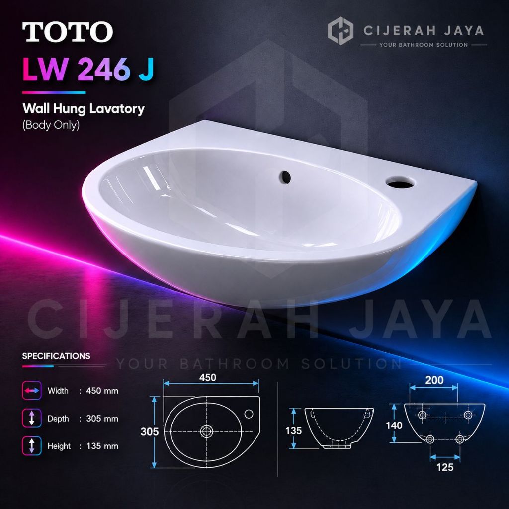 WASTAFEL TOTO LW246J + KERAN + SIFON + FLEXIBEL / WASTAFEL TOTO KOMPLIT LW 246J LW 246 J