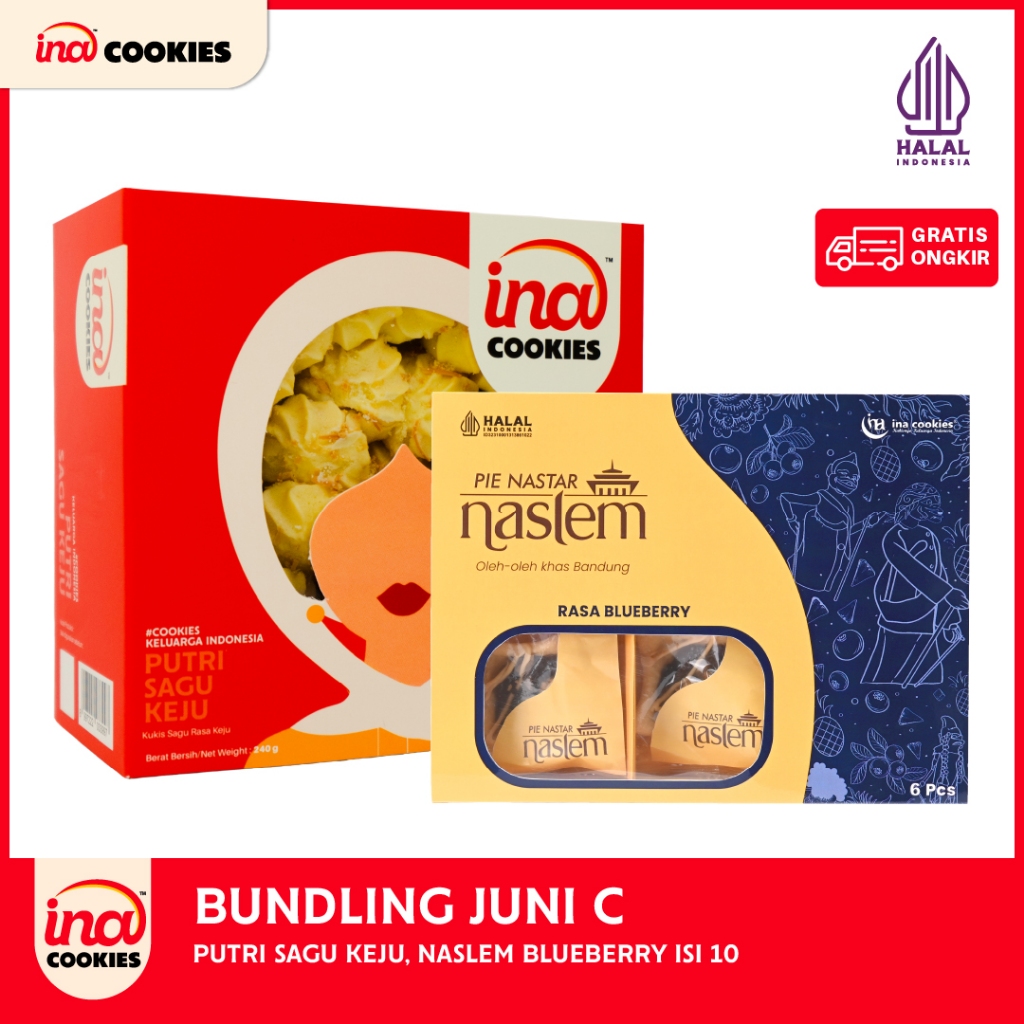 BUNDLING JUNI C (Sagu Keju Reg,Nastar Lembang Blueberry isi 10)