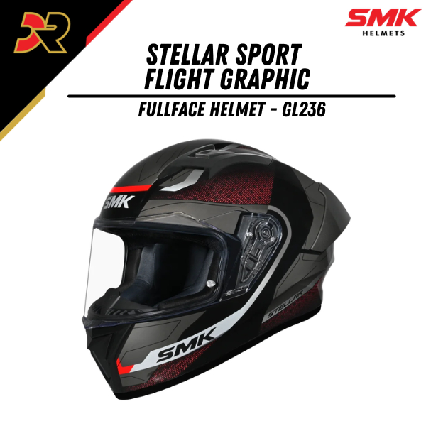 Helm Full Face SMK Stellar Sport Flight Graphic GL236 Helm Touring Original