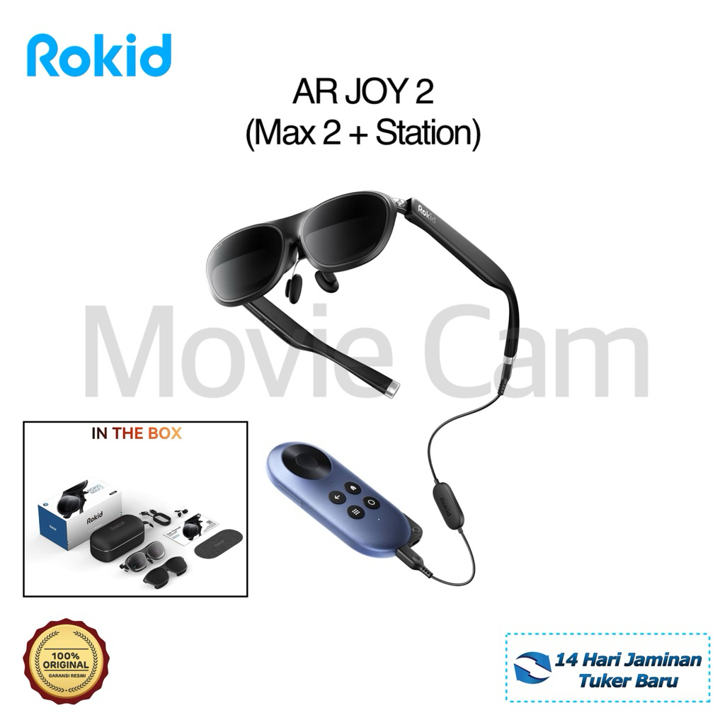 Rokid AR Joy Pack 2 AR Glasses (Max 2 with Station) Smart Glasses 160" Micro-OLED Display, Google Pl