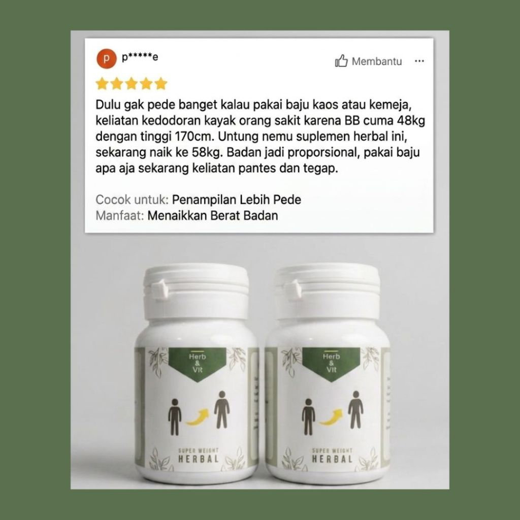 Herbal Penambah Nafsu Makan Dewasa Isi 30 Kapsul - Suplemen Berat Badan Pria Wanita