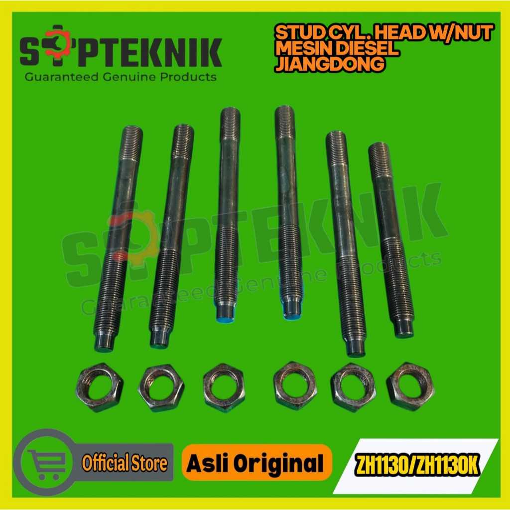 STUD CYLINDER HEAD W/NUT ZH1130/ZH1130K JIANGDONG