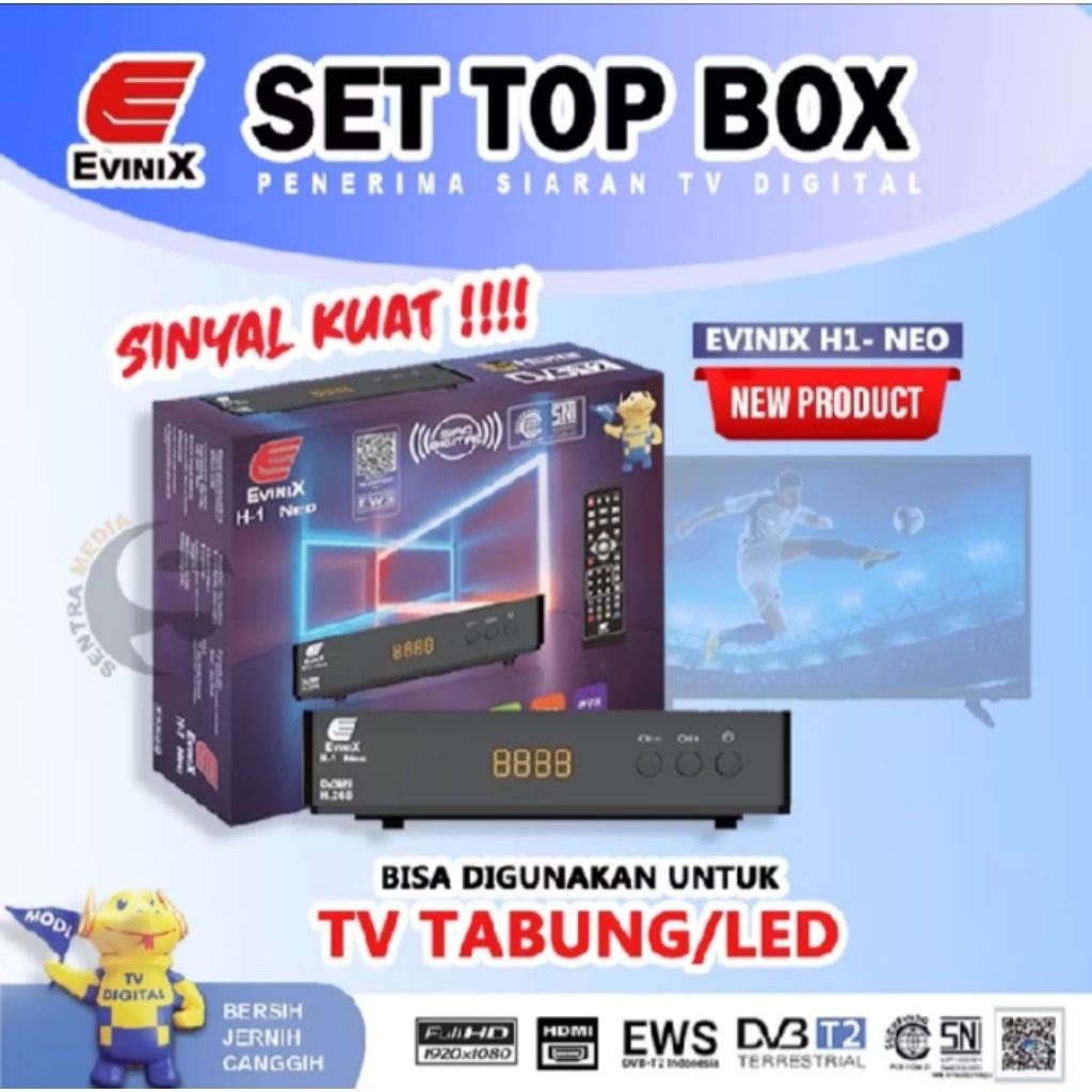 STB EVINIX SET TOP BOX TV DIGITAL EVINIX 81TH DVB T2 Yl