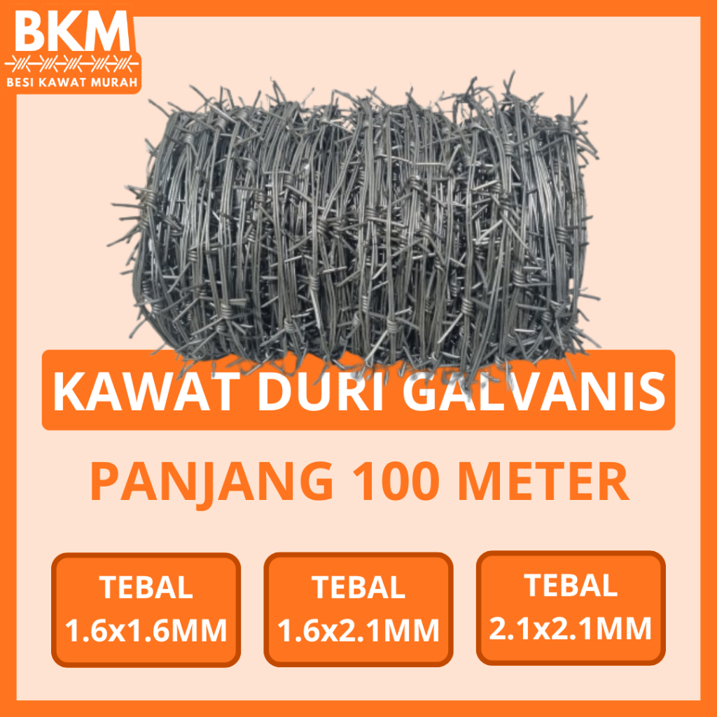 Kawat Duri Galvanis Panjang 100 Meter | Kawat Duri Murah - Pabrik Kawat Duri