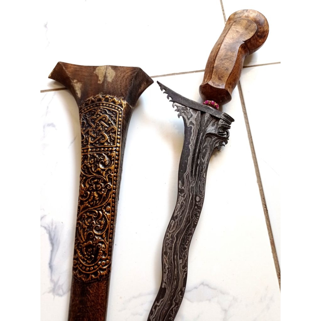 Keris Bali dapur cacaran panjang bilah 45cm