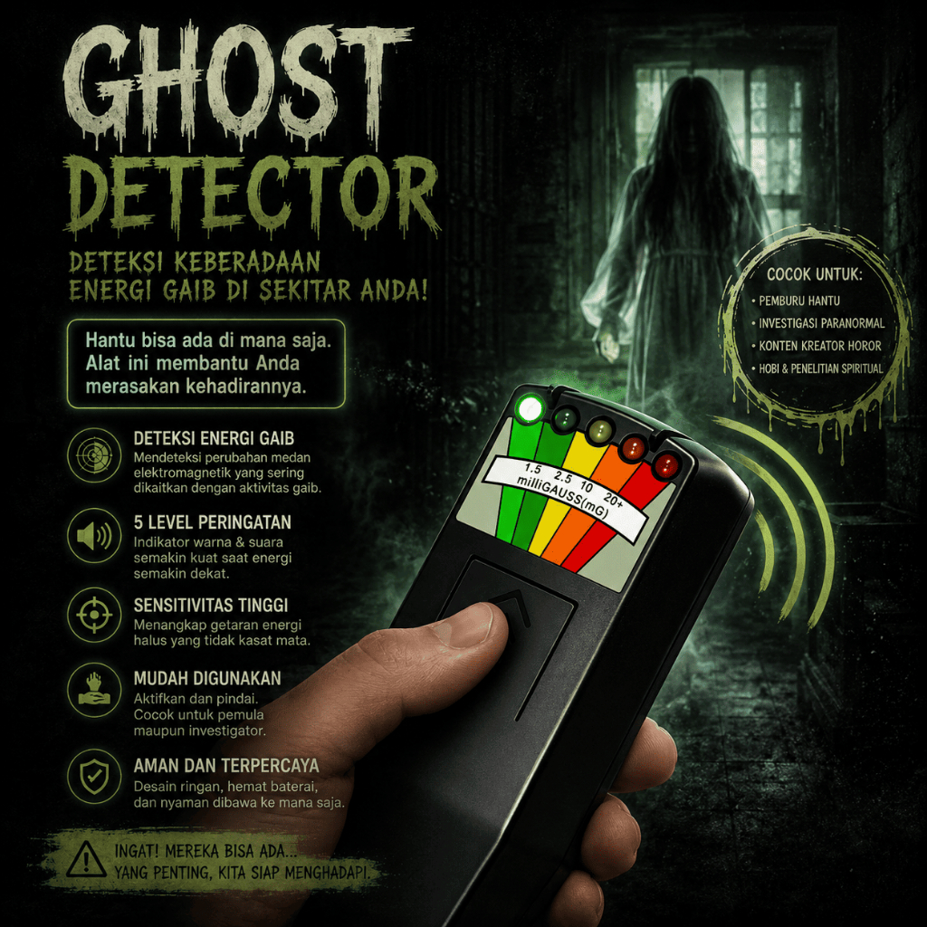 Alat Deteksi Hantu Ghost Hunting LED EMF Meter Magnetic Field Detector Portable Electromagnetic Fiel