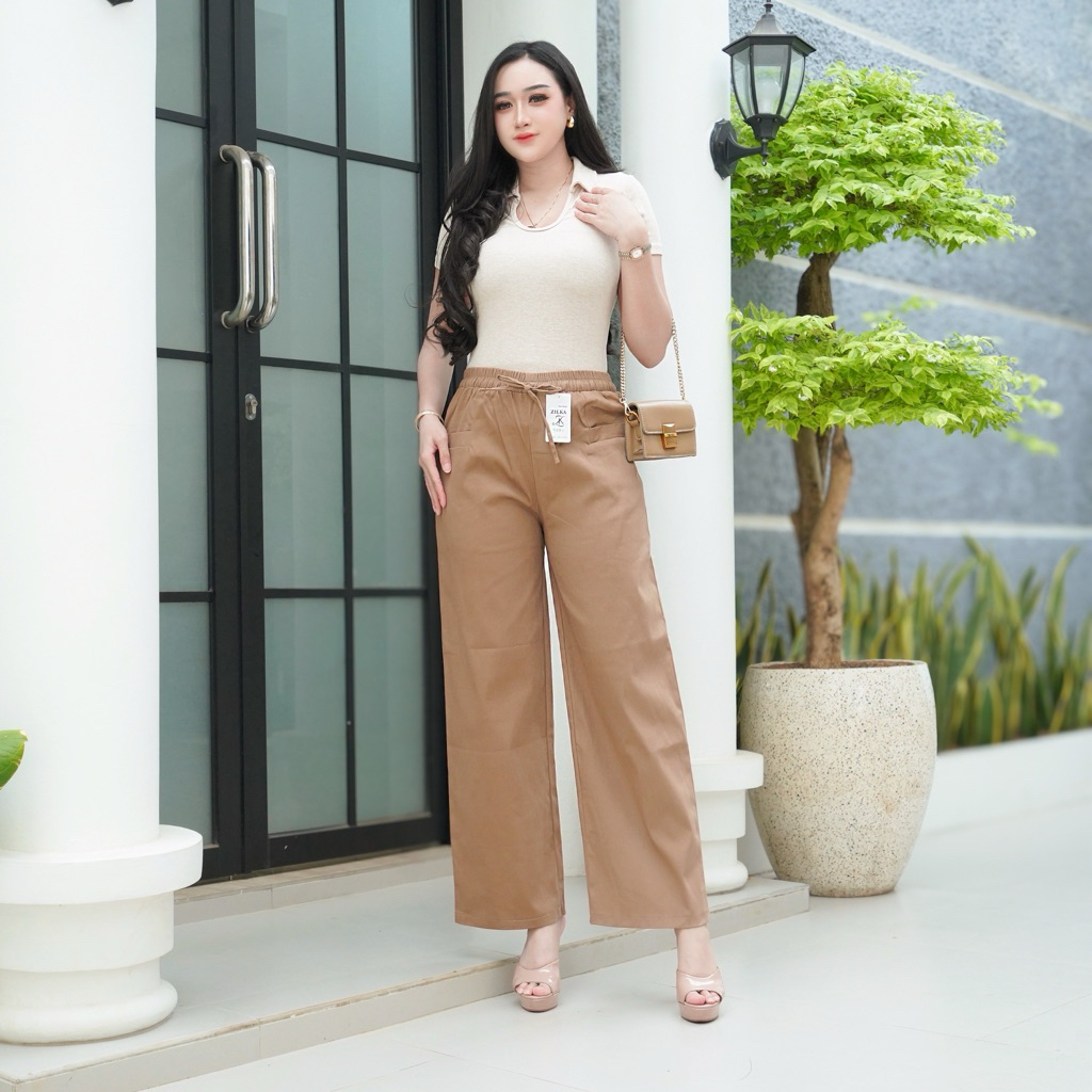 CELANA WANITA PANJANG JUMBO HARUKA PANTS KAIN TWILL STRETCH