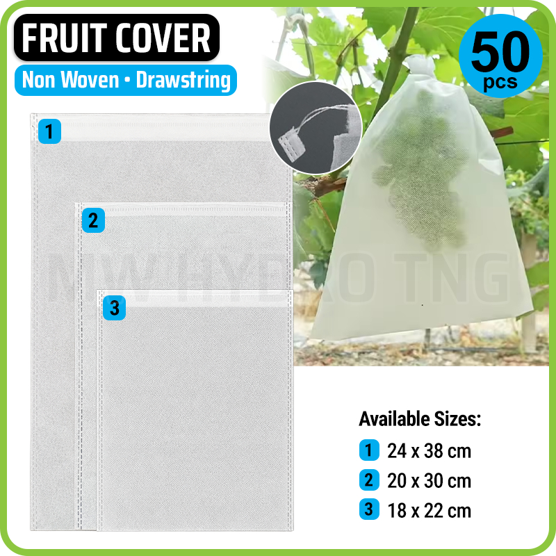 50 Pcs Fruit Cover Non Woven - Drawstring | Brongsong Pembungkus Buah Spunbond tipe Tali Serut