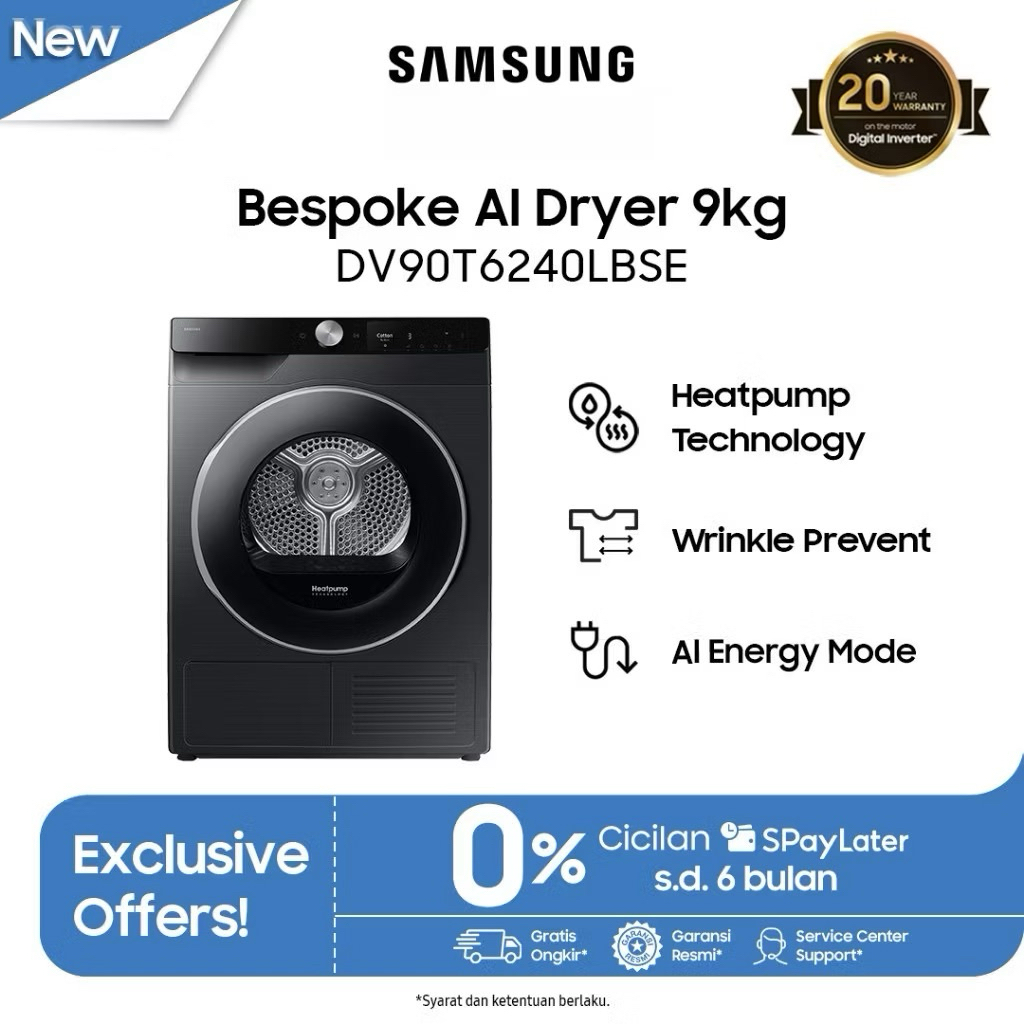 Samsung Dryer Bespoke AI 9 KG Mesin Pengering Pakaian
