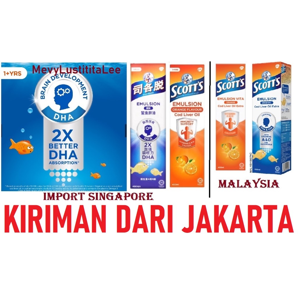 Exp DEC 2028 Malaysia 400ml Scott's Scott Scotts Emulsion Vita COD Liver Oil Minyak ikan Original Or