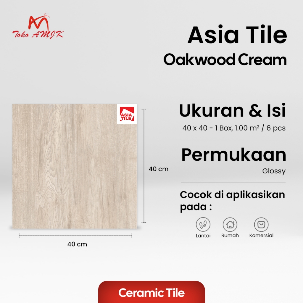 Keramik Asia 40x40 Oakwood Cream