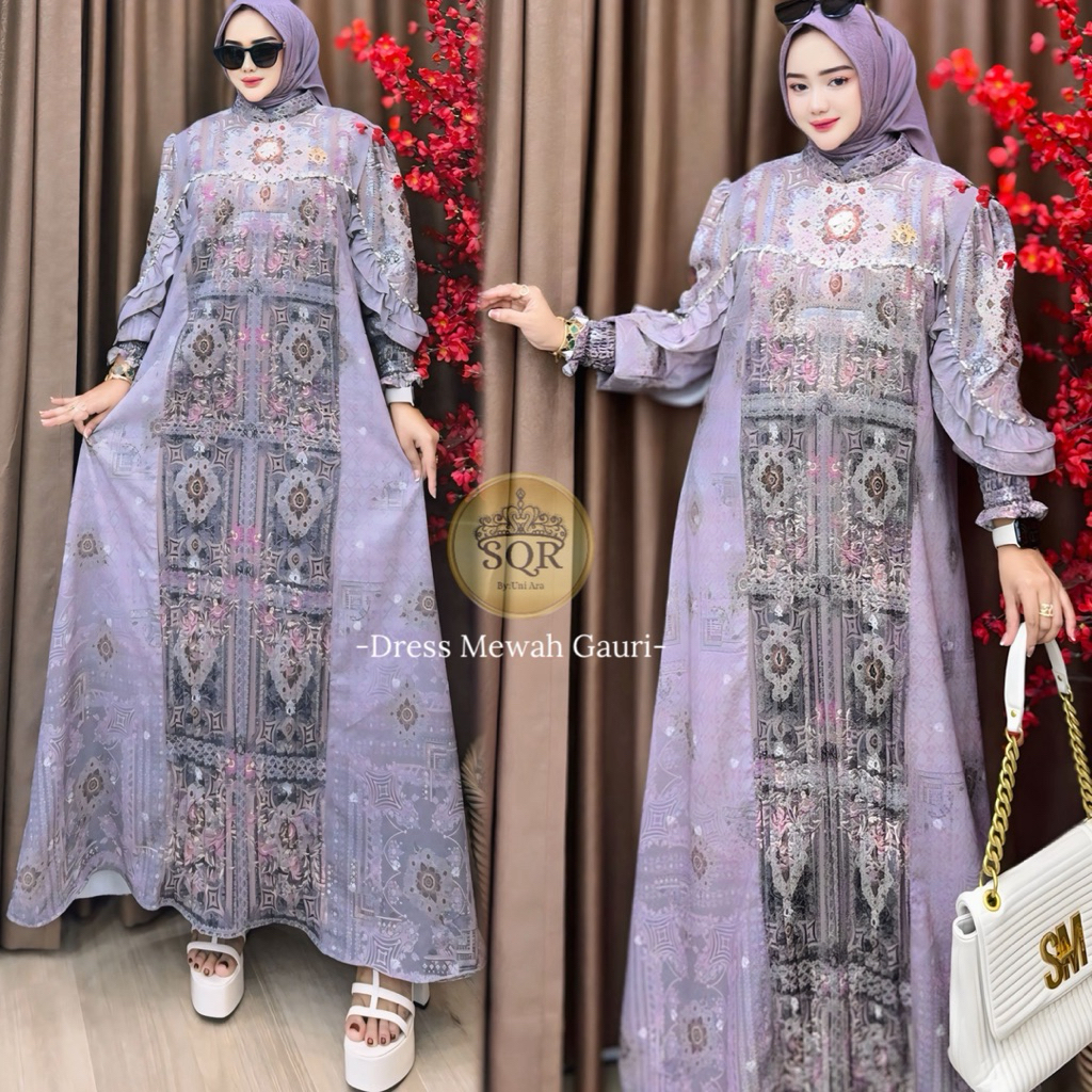 Gamis Gauri Uni Ara | Dress Uni Ara | Dress Gauri Uni Ara | Gamis terbaru 2026 model terbaru mewah